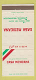 Matchbook Cover - Casa Mexicana Seattle WA 30 Strike
