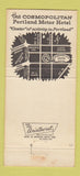 Matchbook Cover - Cosmopolitan Motor Hotel Portland OR 30 Strike