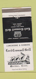 Matchbook Cover - Lord Cromwell Grill Meriden CT 30 Strike