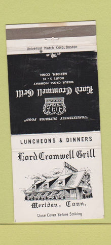 Matchbook Cover - Lord Cromwell Grill Meriden CT 30 Strike