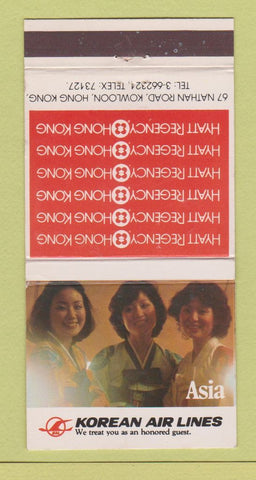 Matchbook Cover - Korean Airlines Hyatt Regency Hong Kong girlie 30 Strike