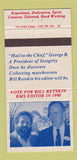 Matchbook Cover - RMS Match Collection 1990 George Bush Bill Retskin 30 Strike