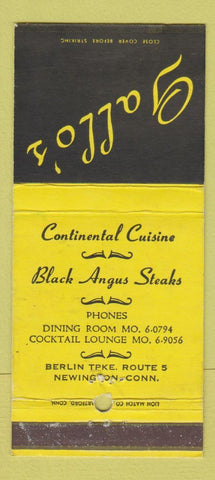 Matchbook Cover - Gallo's Restaurant Newington CT 30 Strike