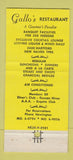 Matchbook Cover - Gallo's Restaurant Newington CT 30 Strike