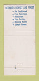 Matchbook Cover - Diplomat Motel Detroit MI 30 Strike