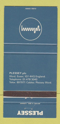 Matchbook Cover - Plessey Plc Ilford Essex UK England 30 Strike