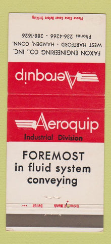 Matchbook Cover - Aeroquip Faxton Engineering West Hartford Hamden CT 30 Strike