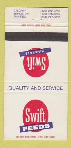 Matchbook Cover - Swift Feeds Minerals Calgary Edmonton AB Winnipeg 30 Strike