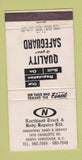Matchbook Cover - Northland Truck Body Repair North Vancouver BC WEAR 30 Strike