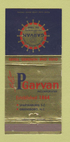 Matchbook Cover - P Garvan Inc Greensboro NC 30 Strike