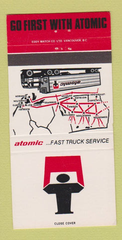 Matchbook Cover - Atomic Trucking Toronto ON Hamilton Stoney Creek 30 Strike
