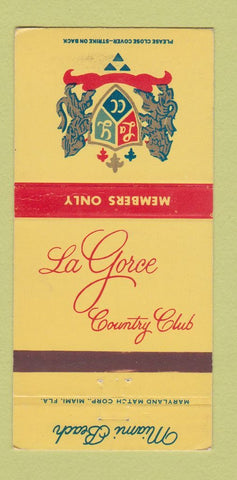 Matchbook Cover - La Gorce Country Club Miami Beach FL 30 Strike