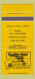 Matchbook Cover - Quality Auto Parts Pensacola FL 30 Strike