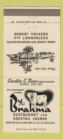 Matchbook Cover - Brahma Restaurant Ocala FL 30 Strike
