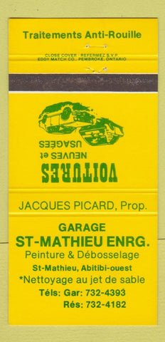 Matchbook Cover - Garage St Mathieu QC 30 Strike