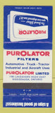 Matchbook Cover - Purolator Filters Mississauga ON 30 Strike
