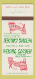 Matchbook Cover - Peking Garden Chinese Restaurant Tulsa OK 30 Strike