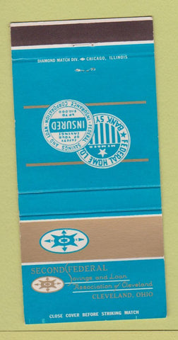 Matchbook Cover - Second Federal Savings Loan Cleveland OH 30 Strike