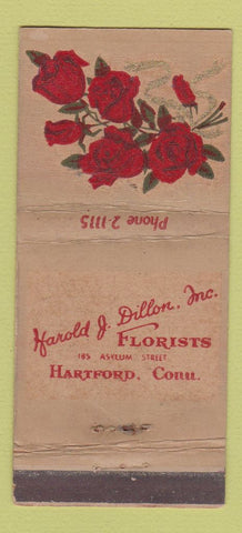 Matchbook Cover - Harold Dillon Flowers Hartford CT WEAR 30 Stick