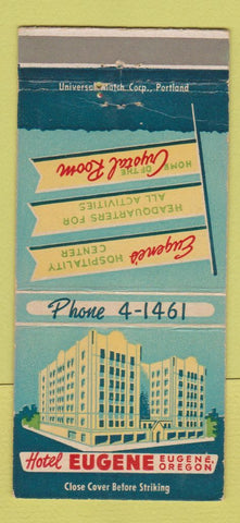 Matchbook Cover - Hotel Eugene OR 30 Strike