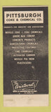Matchbook Cover - Pittsburgh Coke and Chemical coal Pittsburgh PA 30 Strike