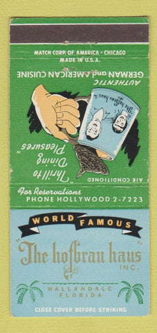 Matchbook Cover - The Hofbrau Haus Hallandale FL Beer Stein 30 Strike