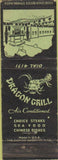 Matchbook Cover - Dragon Grill Chinese Food NO TOWN