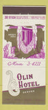Matchbook Cover - Olin Hotel Denver Colorado 30 Stick