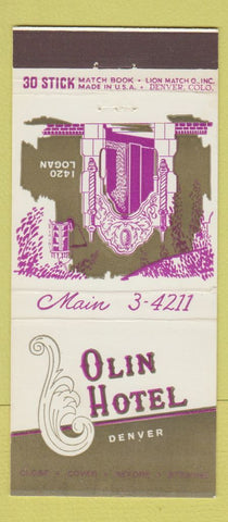 Matchbook Cover - Olin Hotel Denver Colorado 30 Stick