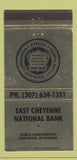 Matchbook Cover - East Cheyenne National Bank WY 30 Strike