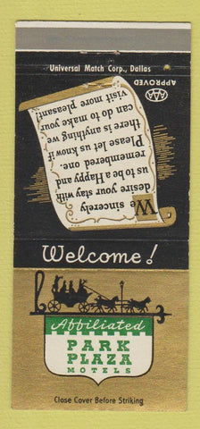 Matchbook Cover - Park Plaza Motels Flagstaff AZ Route 66 30 Strike