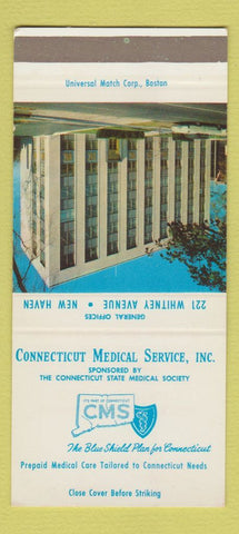 Matchbook Cover - Connecticut Medical Service New Haven CT SAMPLE 30 Strike