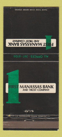 Matchbook Cover - 1st Manassas Bank and Trust VA 30 Strike