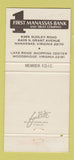 Matchbook Cover - 1st Manassas Bank and Trust VA 30 Strike