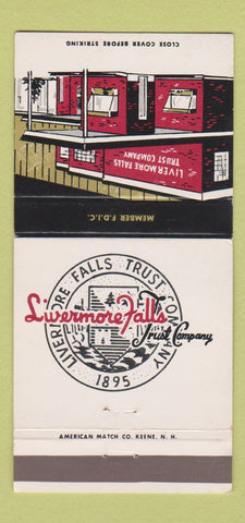 Matchbook Cover - Livermore Falls Trust  ME 30 Strike
