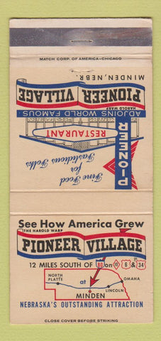 Matchbook Cover - Pioneer Village Minden NE 30 Strike