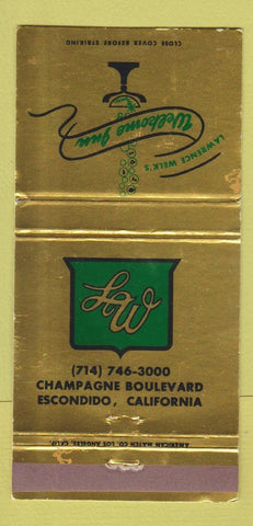 Matchbook Cover - Lawrence Welk's Welkome Inn Escondido CA 30 Strike