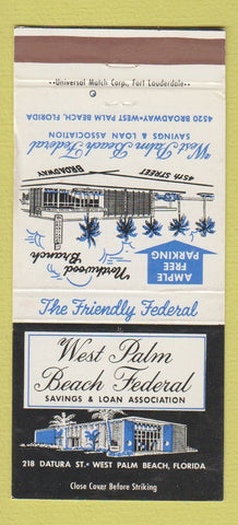 Matchbook Cover - West Palm Beach Federal Savings FL 30 Strike