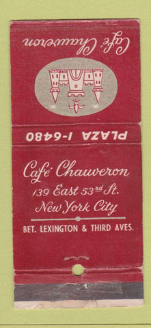 Matchbook Cover - Cafe Chauveron New York City WEAR 30 Stick