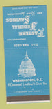 Matchbook Cover - Eastern Federal Savings Washington DC 30 Strike