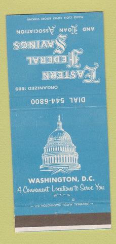 Matchbook Cover - Eastern Federal Savings Washington DC 30 Strike