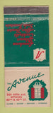 Matchbook Cover - Avenue Restaurant New York City WEAR 30 Stick