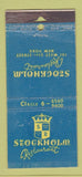 Matchbook Cover - Stockholm Restaurant New York City WORN 21 Strike Feature