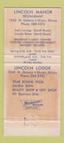 Matchbook Cover - Lincoln Lodge Dixon IL 30 Strike