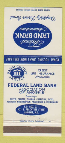 Matchbook Cover - Federal Land Bank Ahoskie NC 30 Strike