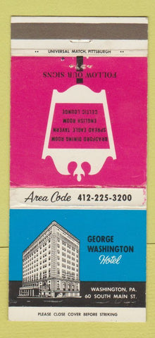 Matchbook Cover - George Washington Hotel Washington PA 30 Strike