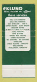 Matchbook Cover - EK Lund Metal Treating Loves Park IL WEAR 30 Strike