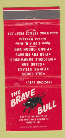 Matchbook Cover - Brave Bull Antioch IL 30 Strike