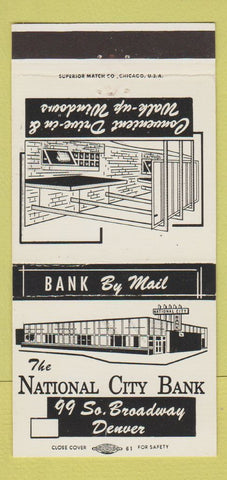 Matchbook Cover - National City Bank Denver Colorado 30 Strike