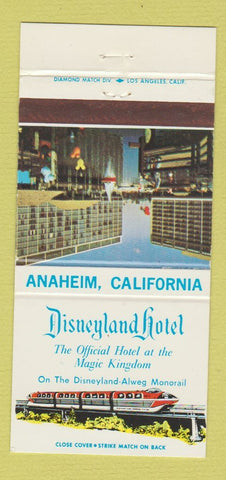 Matchbook Cover - Disneyland Hotel Anaheim CA monorail 30 Strike